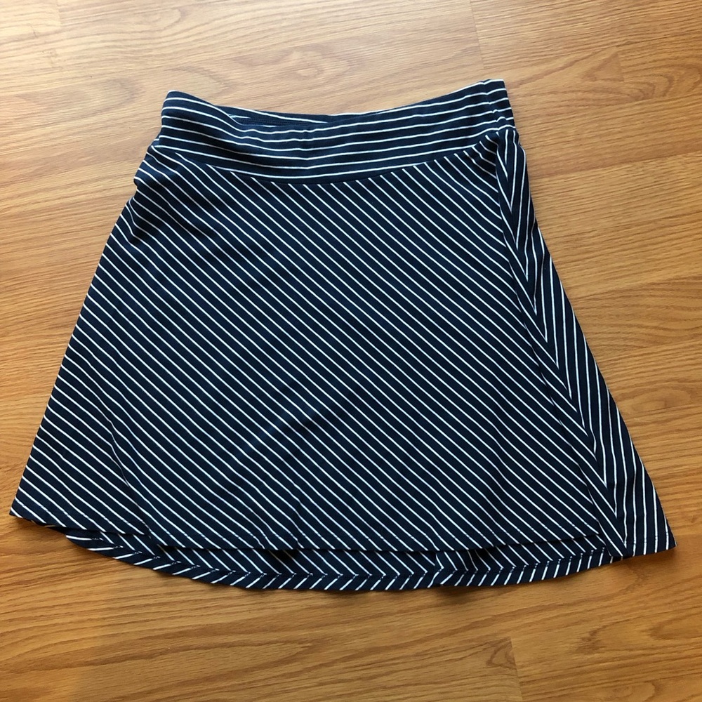 Columbia Navy and White Striped A-Line Skirt